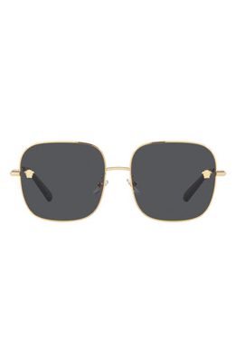 Versace 59mm Square Sunglasses in Dark Grey/Gold