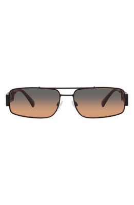 Versace 60mm Rectangular Sunglasses in Matte Black