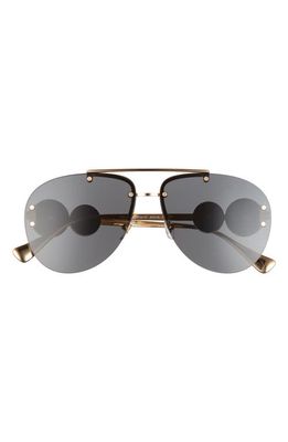 Versace 63mm Aviator Sunglasses in Gold