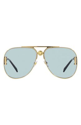 Versace 63mm Pilot Sunglasses in Blue