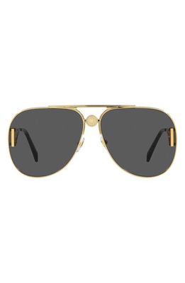 Versace 63mm Pilot Sunglasses in Gold