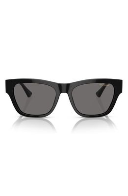 Versace 67mm Polarized Oversize Square Sunglasses in Black