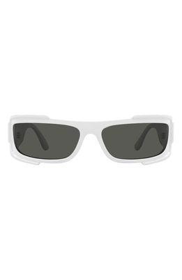 Versace 67mm Rectangular Sunglasses in White