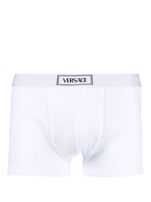 Versace 90s Versace logo-waistband ribbed boxer briefs - White