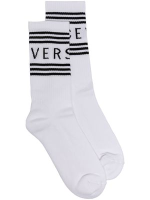 Versace 90s vintage logo socks - White