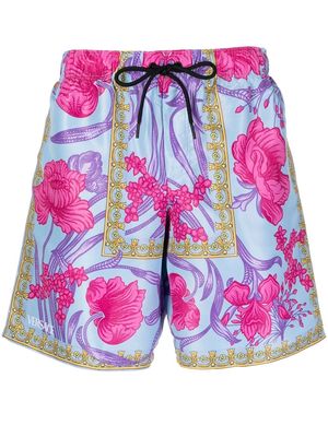 Versace Acid Bouquet swim shorts - Blue