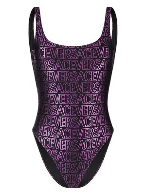 Versace all-over logo-print swimsuit - Black