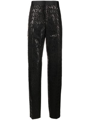 Versace Allover-jacquard tailored trousers - Black