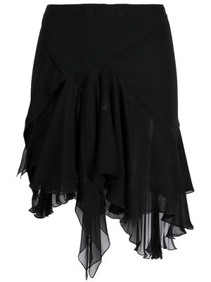 Versace asymmetric pleated skirt - Black