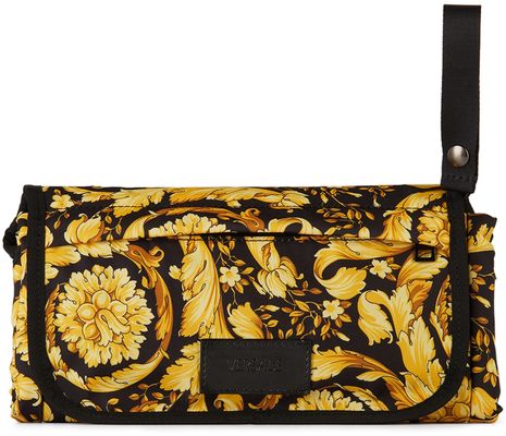 Versace Baby Black & Gold Barocco Portable Changing Mat