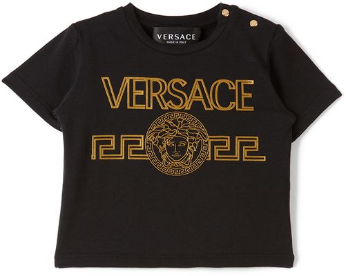 Versace Baby Black Medusa Greca T-Shirt