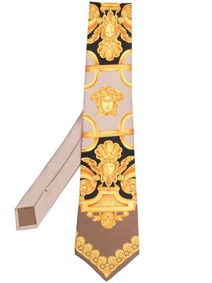 Versace Barocco 660 silk tie - Neutrals