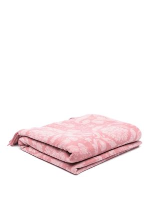 Versace Barocco fringed blanket - Pink