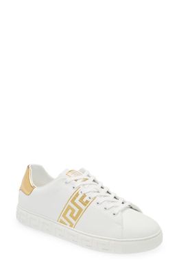 Versace Barocco Greca Jacquard Low Top Sneaker in 2W110-White Gold