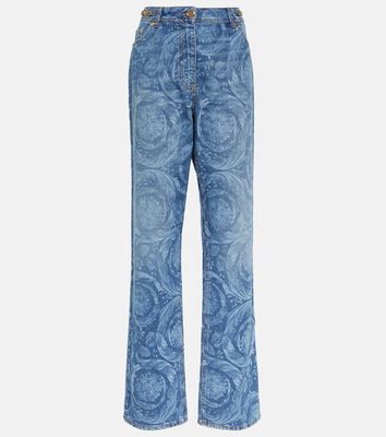 Versace Barocco high-rise straight jeans