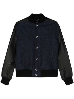 Versace Barocco-jacquard bomber jacket - Blue