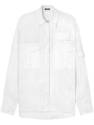 Versace Barocco-jacquard cotton cargo shirt - White