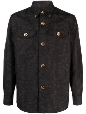 Versace Barocco-jacquard cotton shirt jacket - Grey