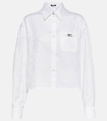 Versace Barocco jacquard cropped cotton shirt