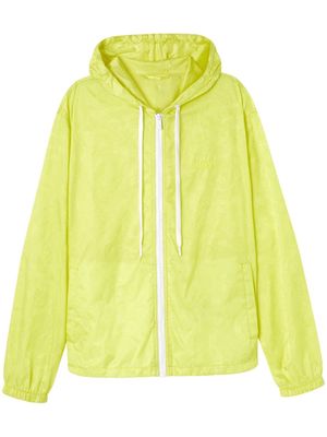 Versace Barocco-jacquard drawstring hooded jacket - Yellow