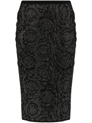 Versace Barocco-jacquard lurex miniskirt - Black