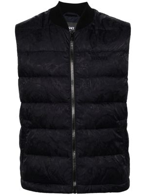 Versace Barocco-jacquard quilted gilet - Blue