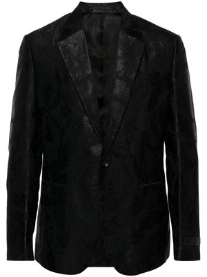 Versace Barocco-jacquard single-breasted blazer - Black