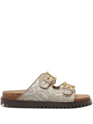 Versace Barocco jacquard slides - Neutrals