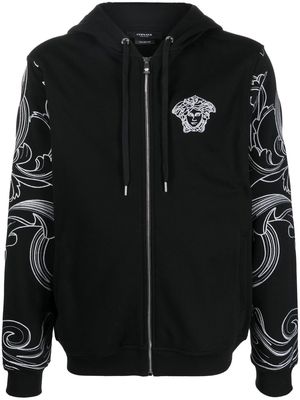 Versace Barocco logo-embroidered hoodie - Black