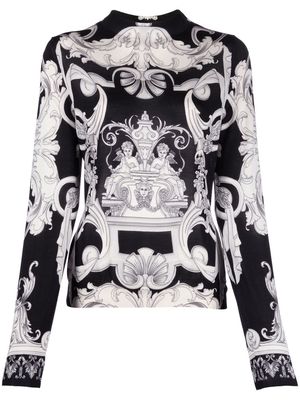Versace Barocco pattern mock neck jumper - Black