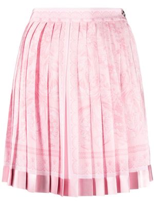 Versace Barocco pleated miniskirt - Pink