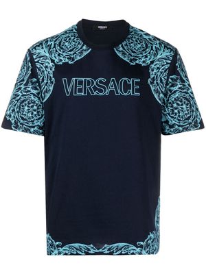 Versace Barocco-print cotton T-shirt - Blue