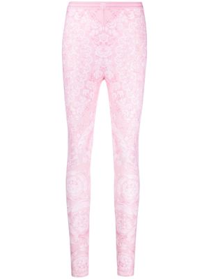 Versace Barocco-print elasticated-waistband leggings - Pink