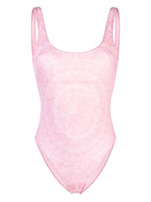 Versace Barocco print high-cut swimsuit - Pink