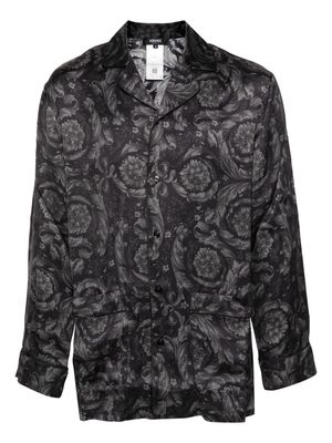 Versace Barocco-print pyjama shirt - Black