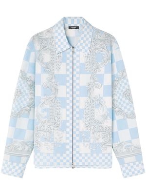 Versace barocco-print shirt jacket - Blue