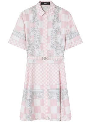Versace Barocco-print silk shirt dress - Pink