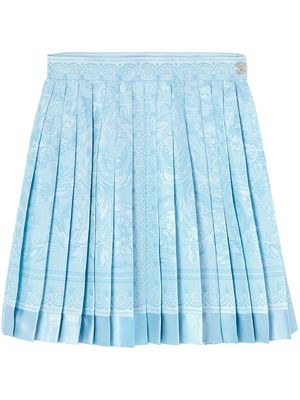 Versace Barocco-print silk skirt - Blue