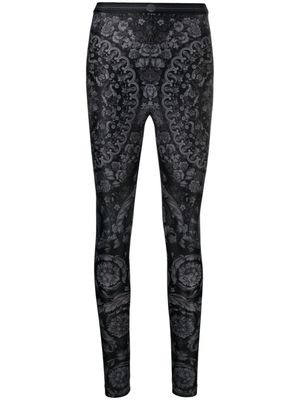 Versace Barocco-print tonal leggings - Black