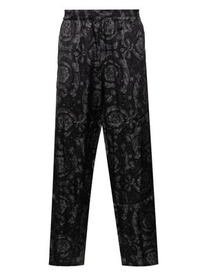 Versace Barocco-print velvet pajama trousers - Black