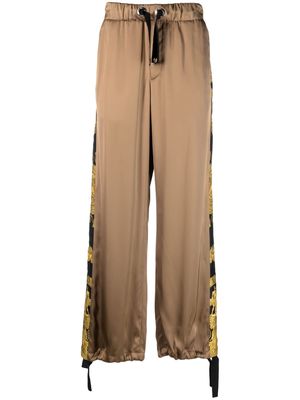 Versace Barocco-print wide-leg trousers - Brown