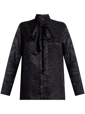 Versace Barocco pussy-bow shirt - Black