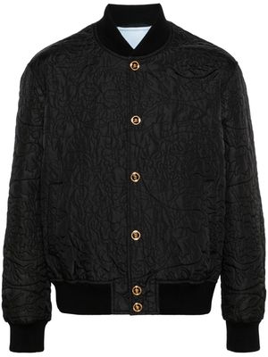 Versace Barocco-quilted bomber jacket - Black