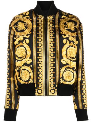 Versace Barocco reversible silk bomber jacket - Black