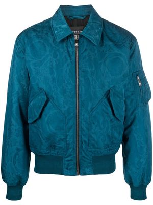 Versace Barocco Silhouette bomber jacket - Blue