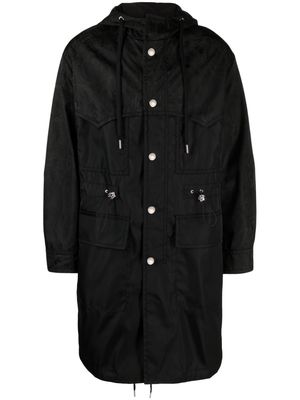 Versace Barocco Silhouette jacquard parka coat - Black