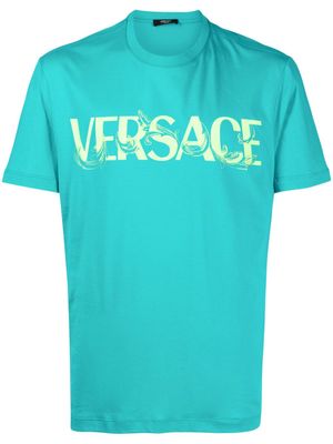 Versace Barocco Silhouette-print T-shirt - Green