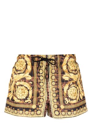 Versace Baroccodile-print swim shorts - Yellow