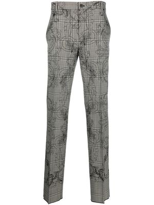 Versace Baroque check-pattern trousers - Black