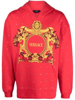 Versace baroque logo hoodie - Red